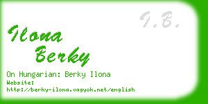 ilona berky business card